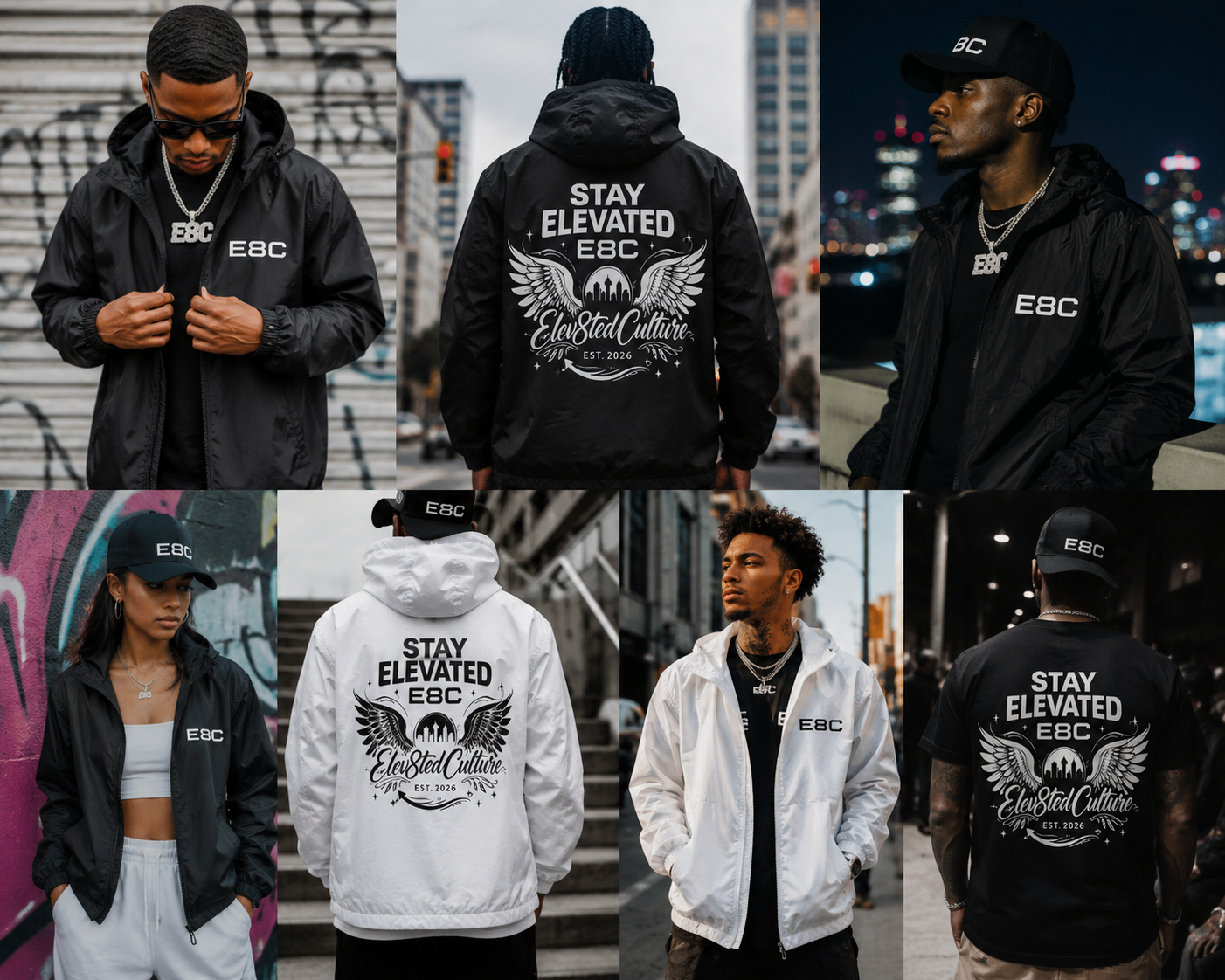 E8C Stay Elevated Windbreaker Jacket